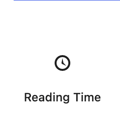 Block in the WordPress inserter — find it by searching "Reading Time".